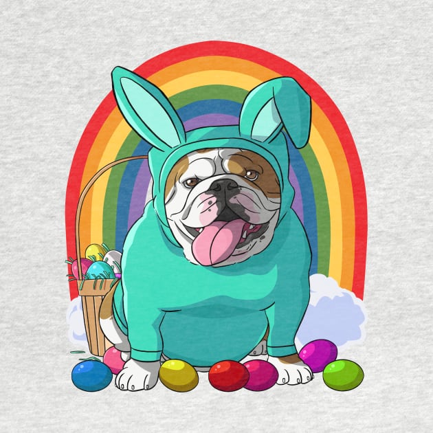 English Bulldog Happy Easter Bunny Pajamas by Noseking